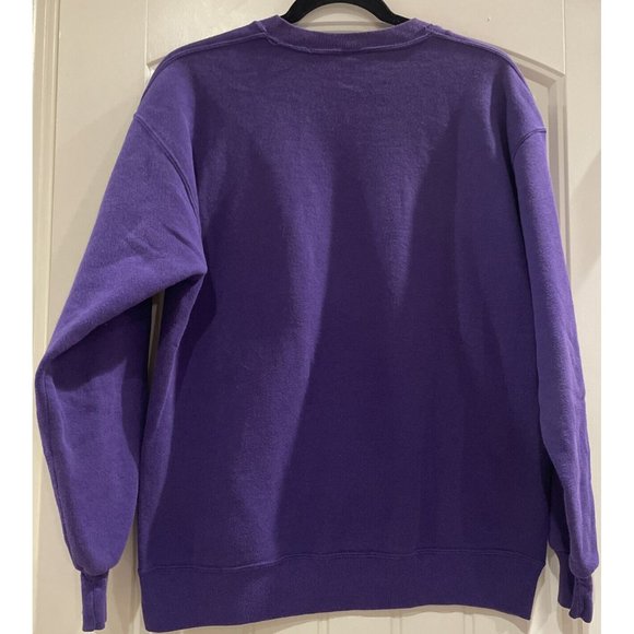 Vintage Michigan Logo Purple Crewneck Pull Over Jerzees Size Large Made In USA - Picture 2 of 4